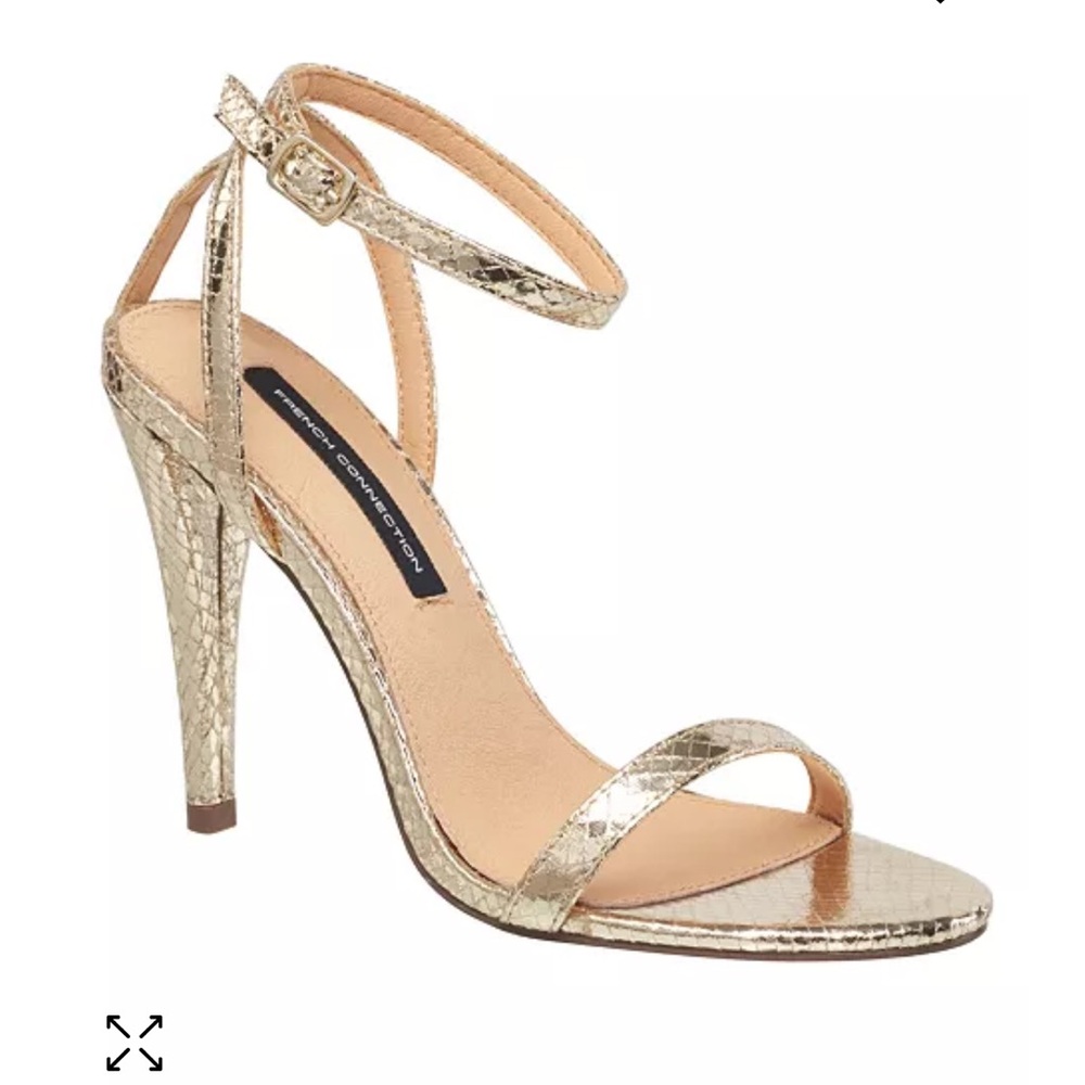 Brand New French Connection Gold Sandal Heels